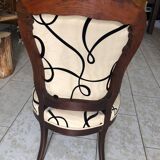 Fauteuil / chauffeuse Style Napoleon 3 en acajou