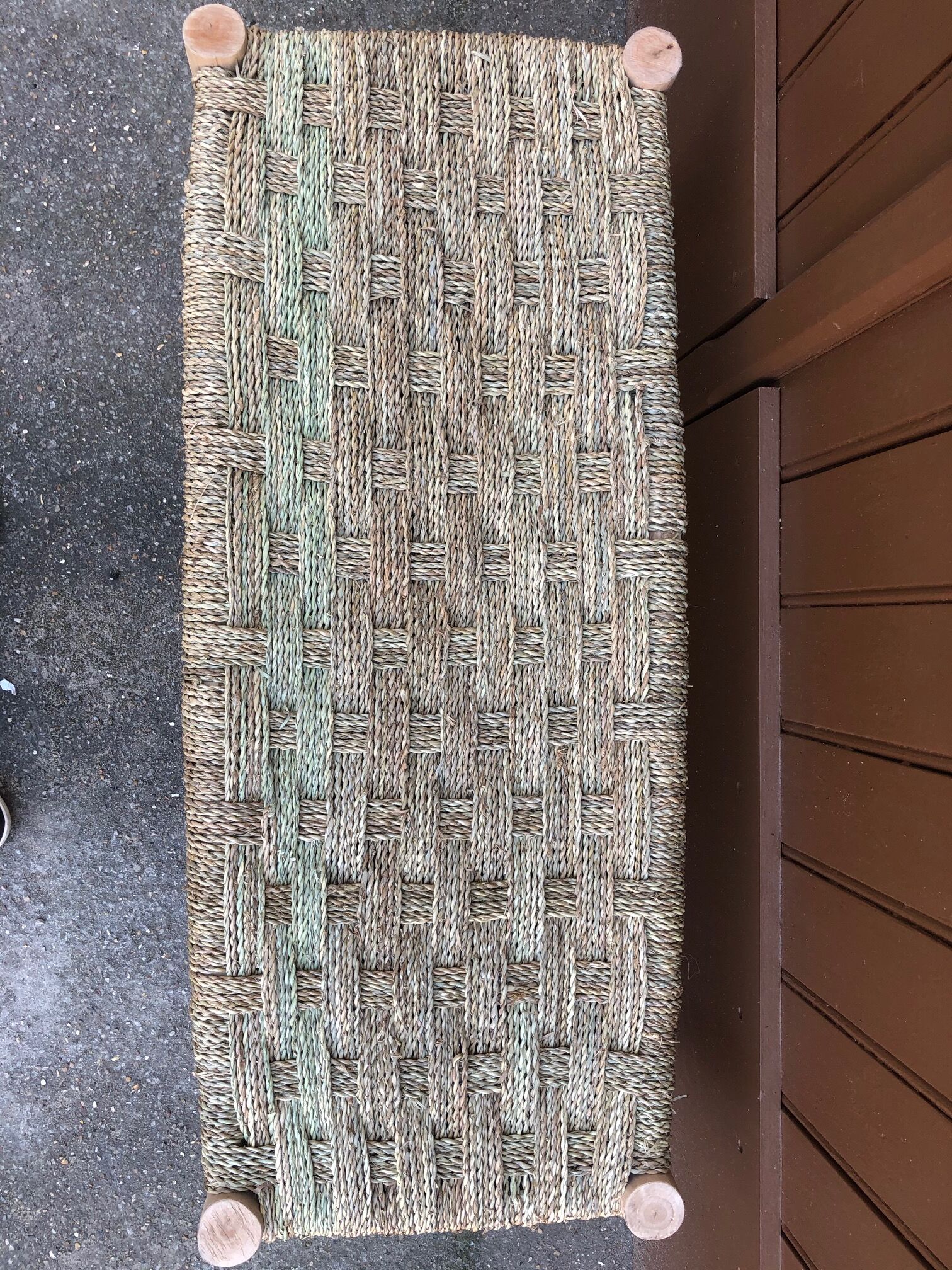 Vintage wood and doum bench