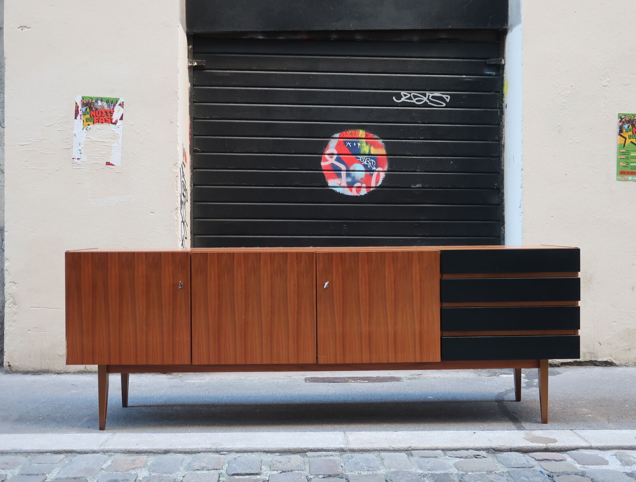 Swedish walnut sideboard  of Royal Board 1960s