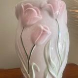 Barbotine tulip vase