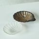 Art Deco Shell Pocket Bowl in Patinated Silver and Satin Glass from the 1930s