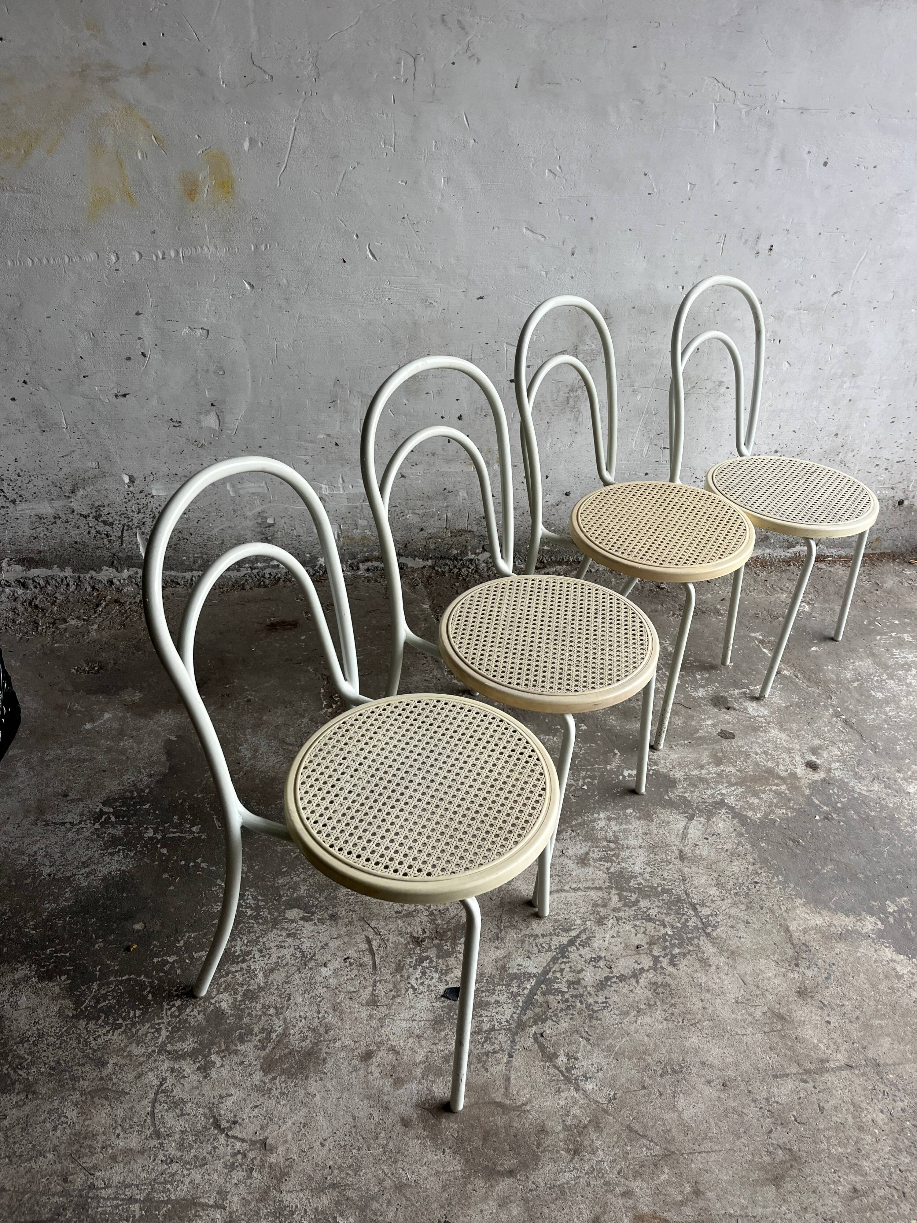 Vintage metal and plastic chairs, set of 4