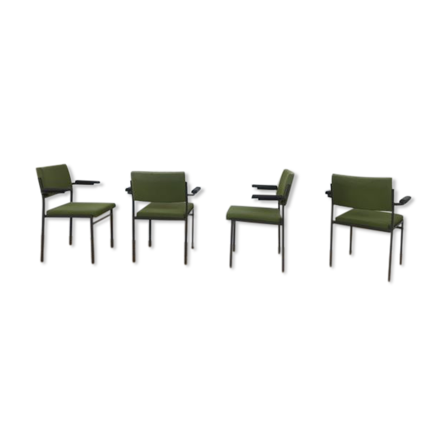 Series of 4 armchairs - modern - vintage - feet metal - 1960