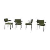Series of 4 armchairs - modern - vintage - feet metal - 1960