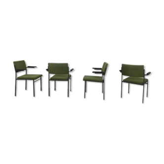 Série de 4 fauteuils moderne vintage pieds metal 1960