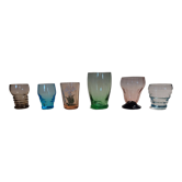 Vintage shooter shot glasses series of six assorted colors