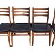 4 Scandinavian Design Chairs in Teak with Black Skai Upholstery 1960