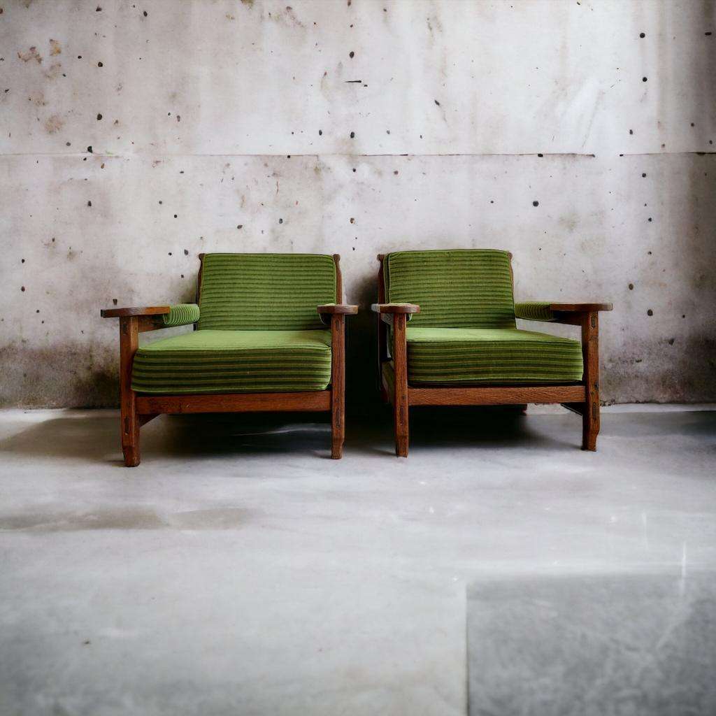 Ensemble de 2 sièges simples / fauteuils / sièges club vintage