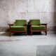Ensemble de 2 sièges simples / fauteuils / sièges club vintage
