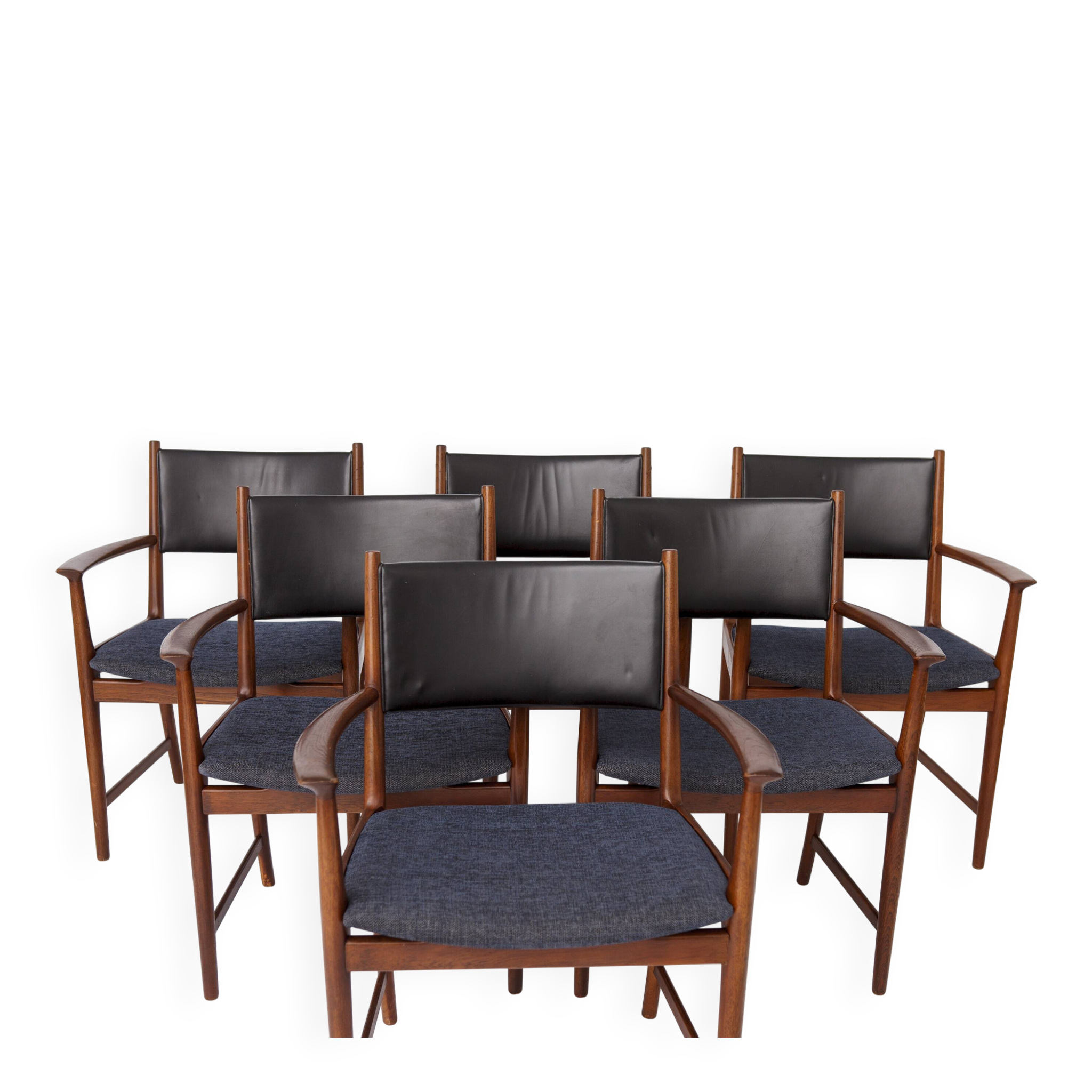 1 of 6 Kai Lyngfeldt Larsen Armchairs, Vejen Denmark 1960s, Danish Teak