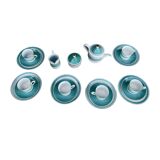 Turquoise porcelain service by Kahl, Germany, 1960s.