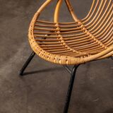 Fauteuil en rotin pieds métal