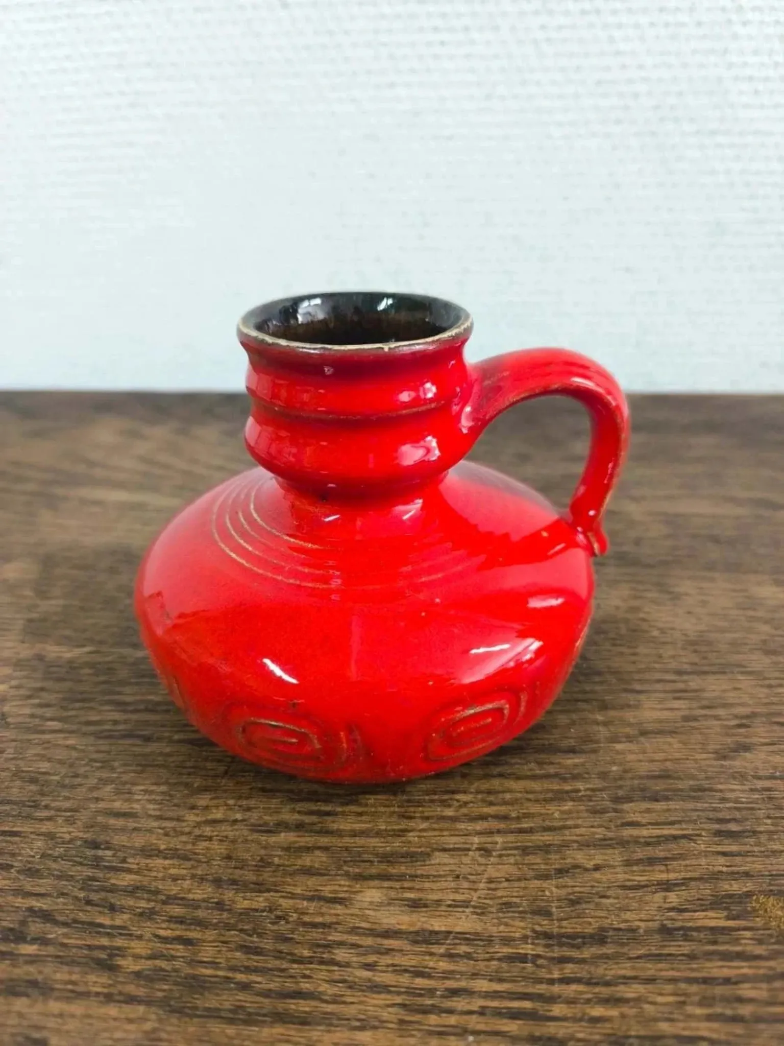 Vase, pichet rouge vintage West Germany