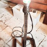 Handcrafted wrought iron lamp base from the 70s/industrial decor.