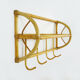 4-patère wall door and shelf. Vintage rattan coat hanger. Year 60