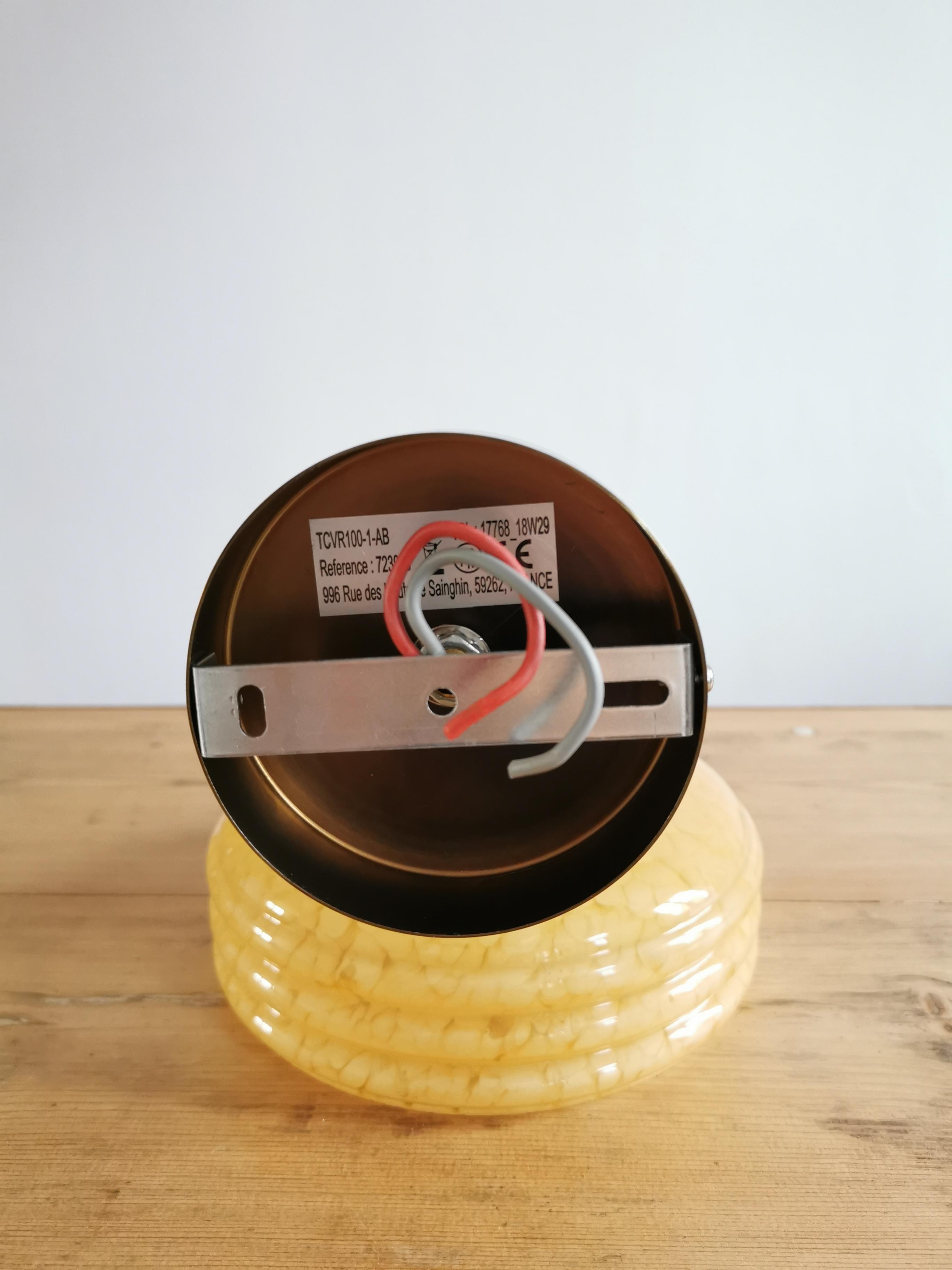 Vintage lampshade wall lamp in yellow Clichy glass
