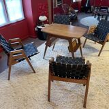1 Table and 4 chairs/armchairs - Jens RISOM - Knoll 1949 - Scandinavian Design