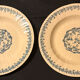 Large royal blue plate made of earthenware from 1875 Gien.