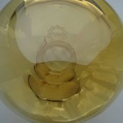 Crystal vase Saint Louis venetian amber orange ribs signed