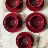 Burgundy cup and saucer