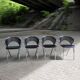 Set of 4 postmodern chairs with chrome and perforated mesh, Italy, 1980.