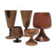 Five vintage turned wooden walking glasses