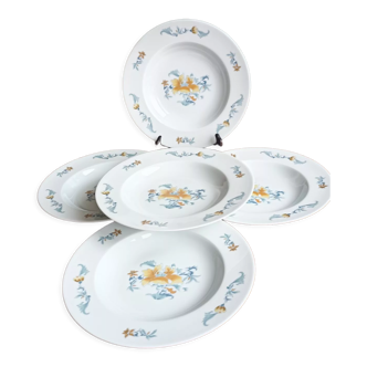 5 assiettes creuses en porcelaine de Limoges par Bernardaud - Lhassa Soap