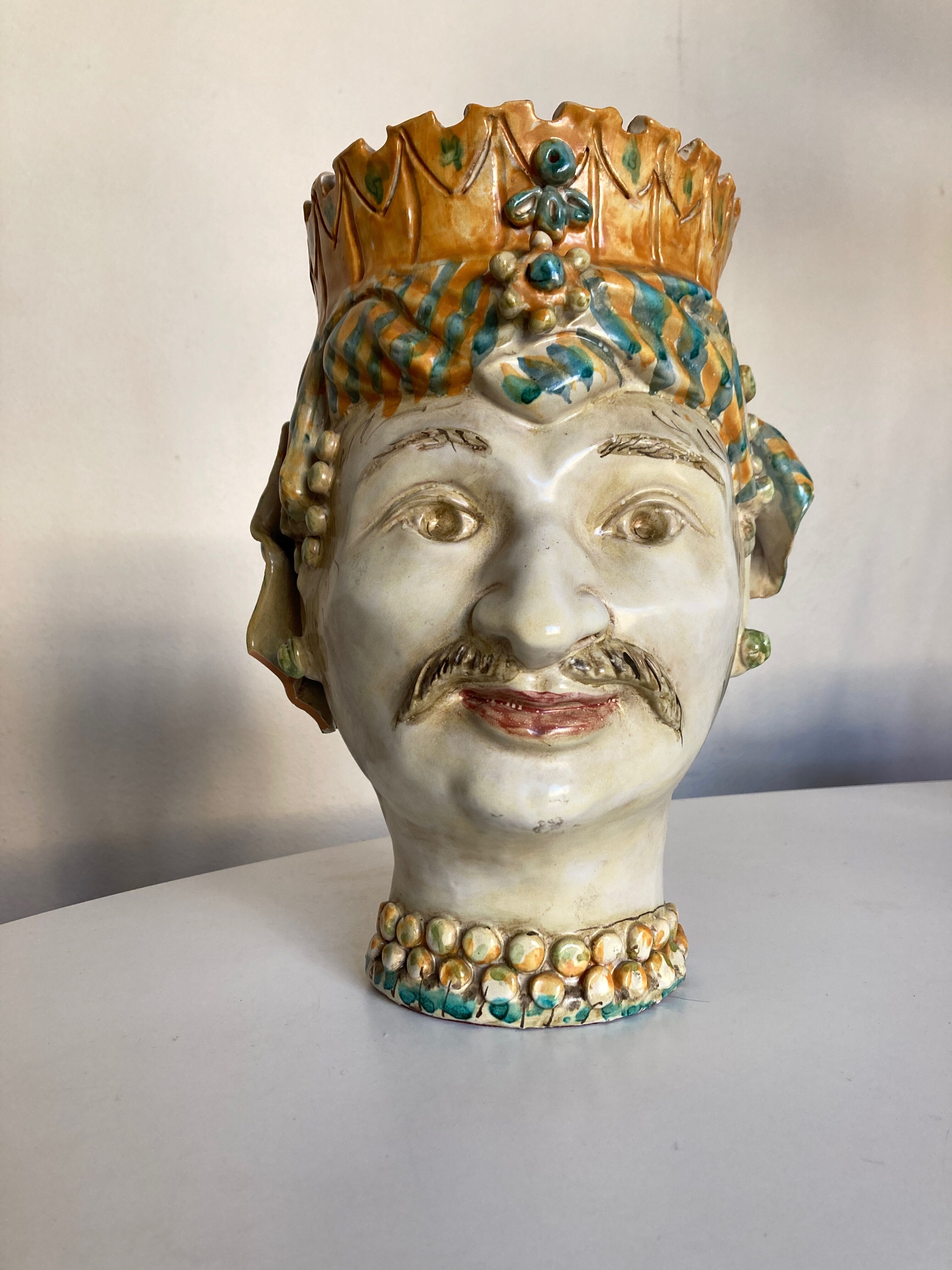 Italian ceramic vase Caltagirone Sicily 1960