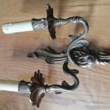 Paire d'applique en bronze de style louis xv rocaille
