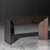 Console en bronze patiné par Belgochrom, Belgique, années 1970