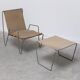 Early 'Bachelor' chair with ottoman by Verner Panton for Fritz Hansen, 1950s