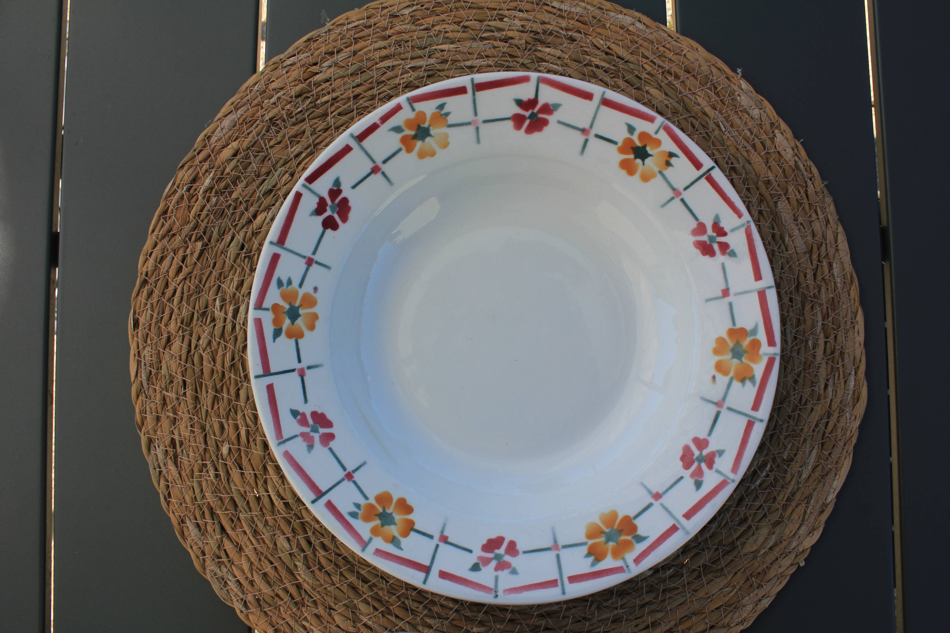 Set of 3 deep plates from Saint Amand