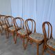 Ensemble de 6 chaises de salle à manger Thonet en bois courbé avec assise en tissu / Années 1970 Mid-Century Bistr