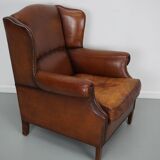 Vintage Dutch Cognac Colored Leather Club Chair