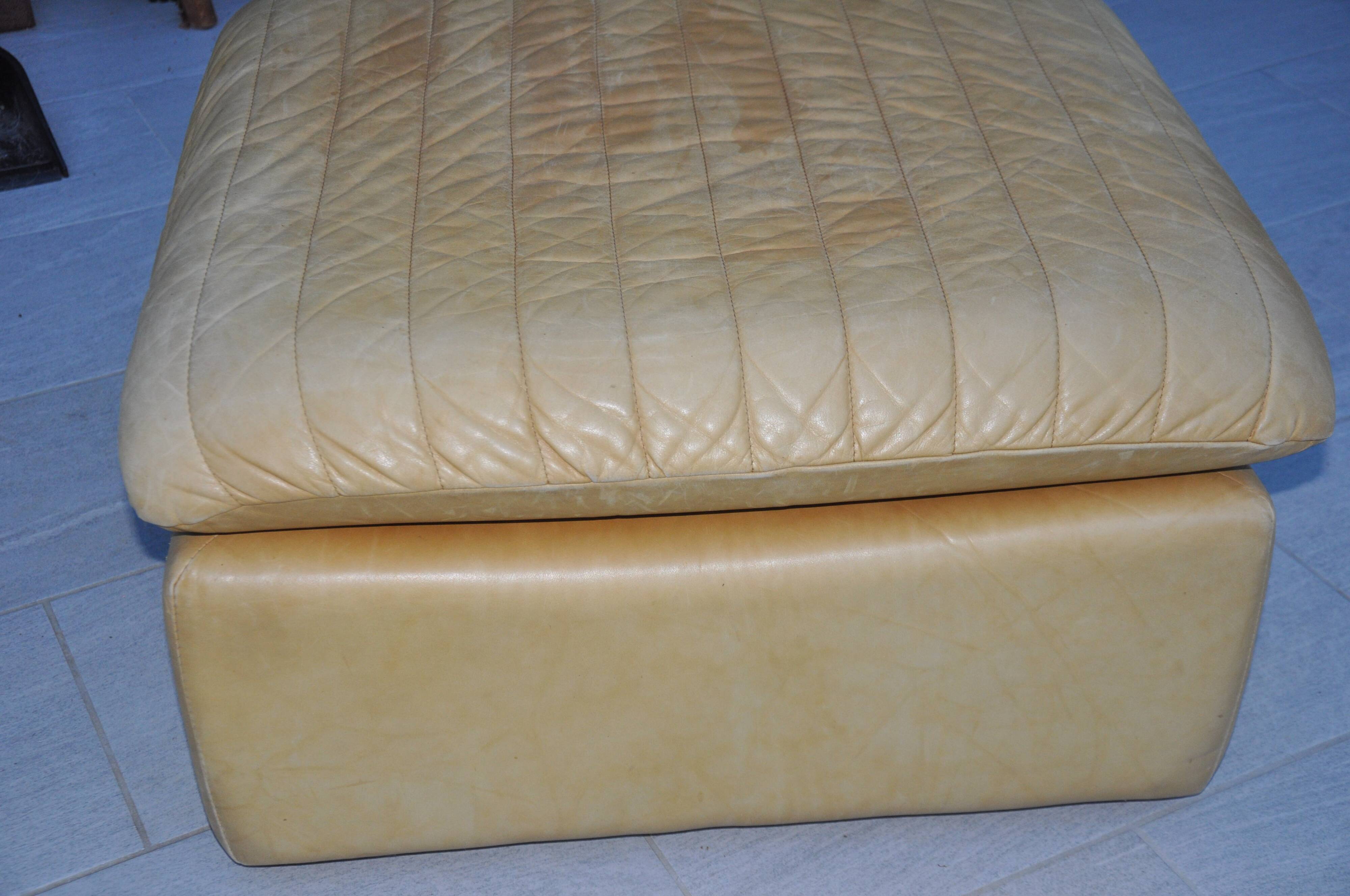 Roche Bobois leather pouf, 1970s