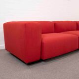 Vitra modular soft 5-seat sofa by Jasper Morrison in red Fabric