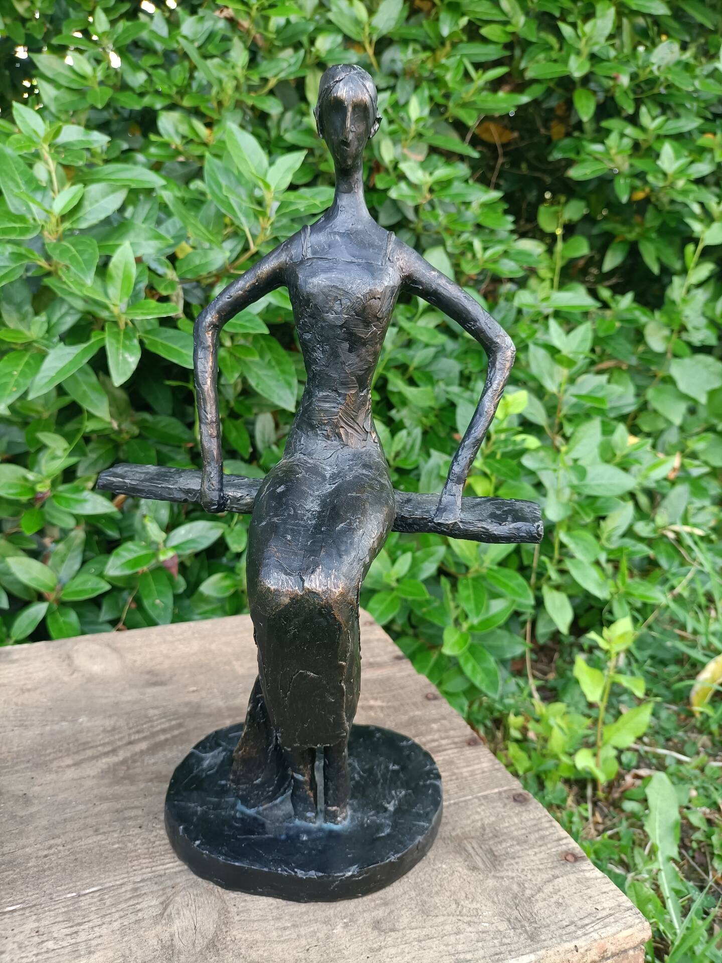 Sculpture of a dancer on a swing signed by Raphaël