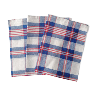 Set of 3 checkered tea towels