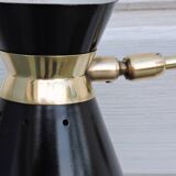 Adjustable stem wall lamp with ball head, diabolo lampshade