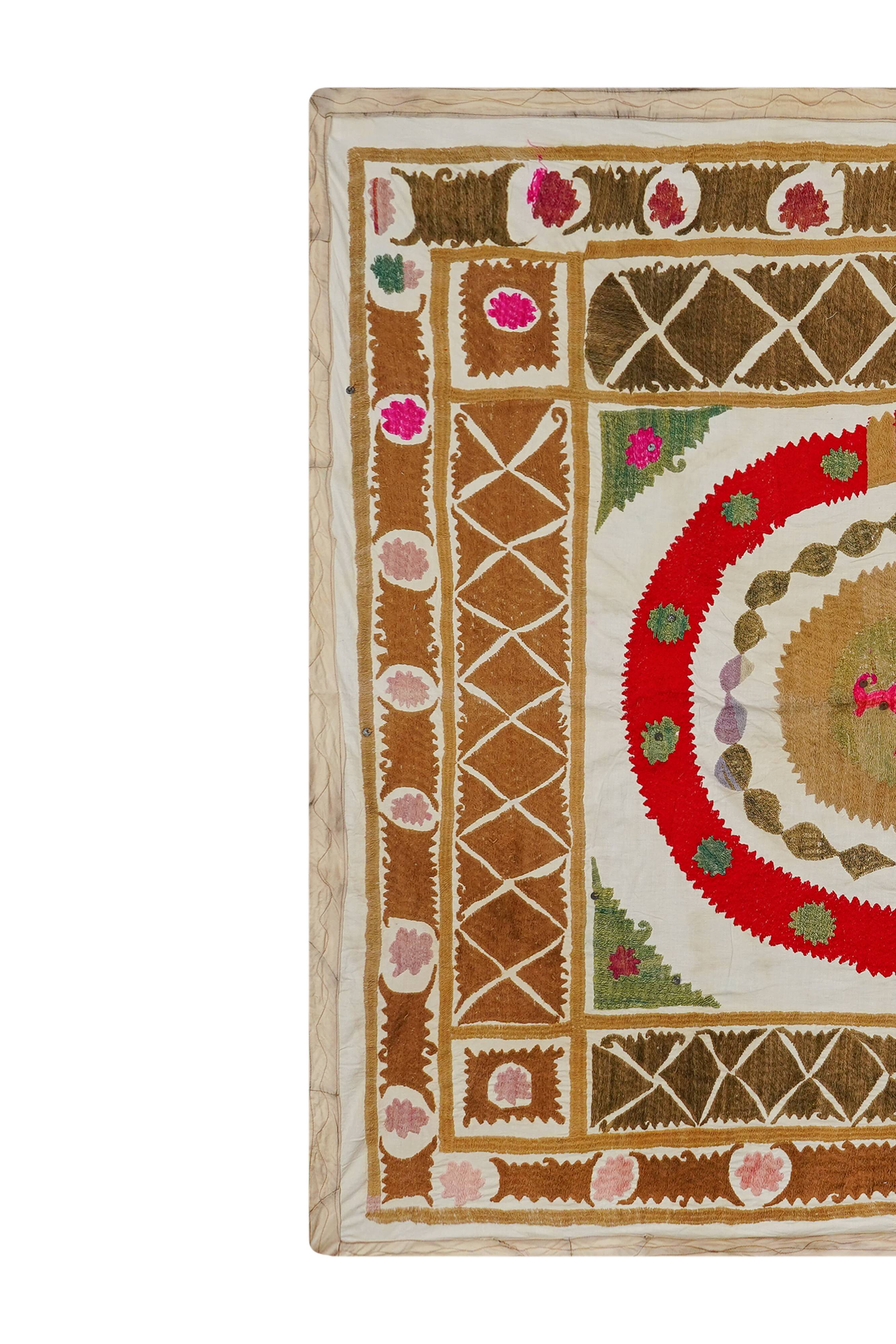 Vintage Turkish hand-knotted rug 124x138 cm