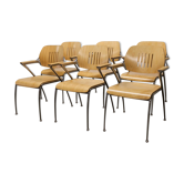 Lot of 6 "Golf" model chairs designed by Francesco Zaccone for the Brunner brand