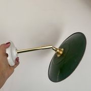 Vintage green enamelled sheet metal wall lamp shade - 1 -