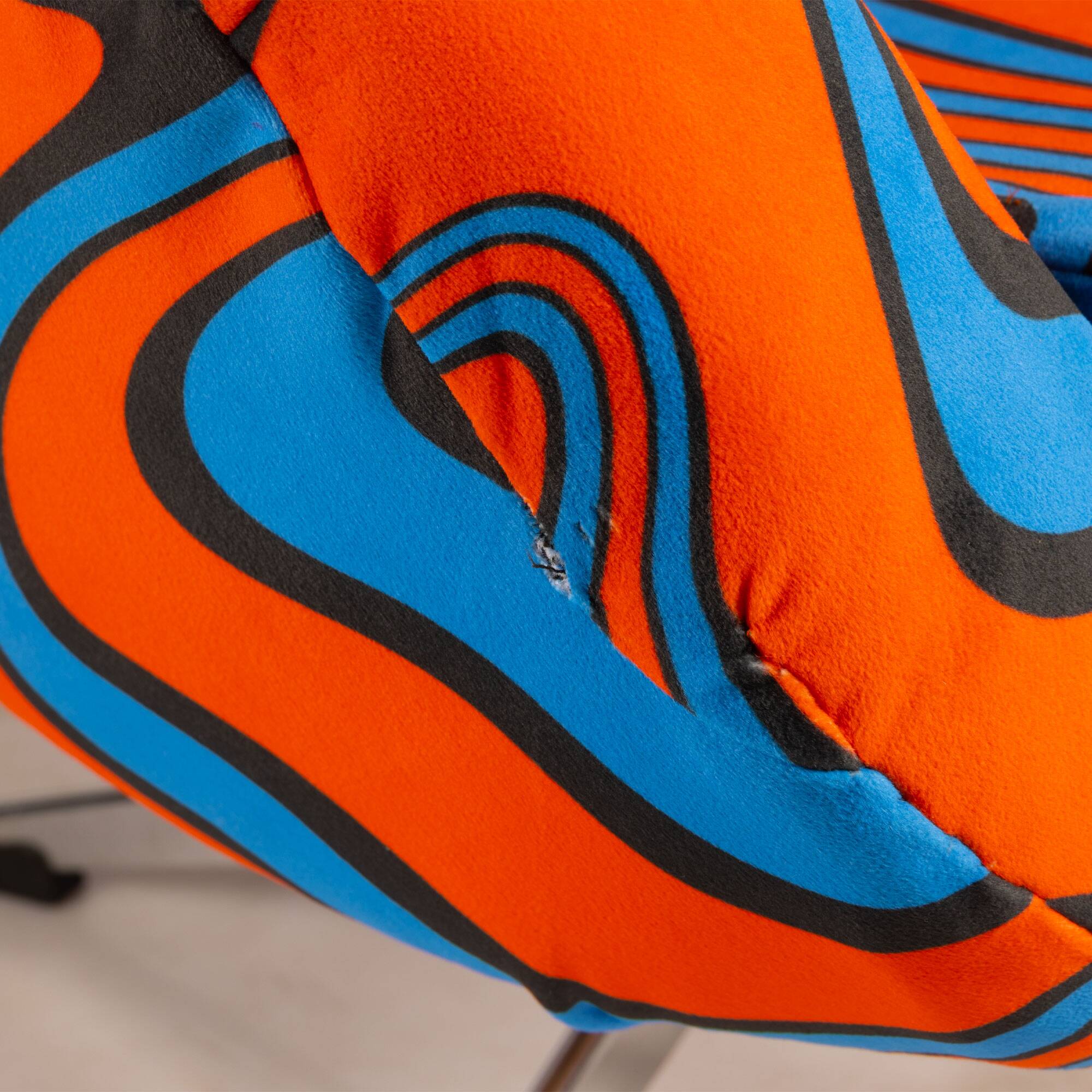 Orange and Blue 70s Psychedelic C14 Cocktail Chair