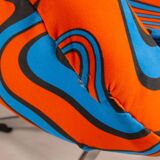 Orange and Blue 70s Psychedelic C14 Cocktail Chair