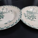 Assiette ancienne motif fleur de passiflore - terre de fer - GIEN