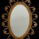 Oval rattan mirror from the 1950s France