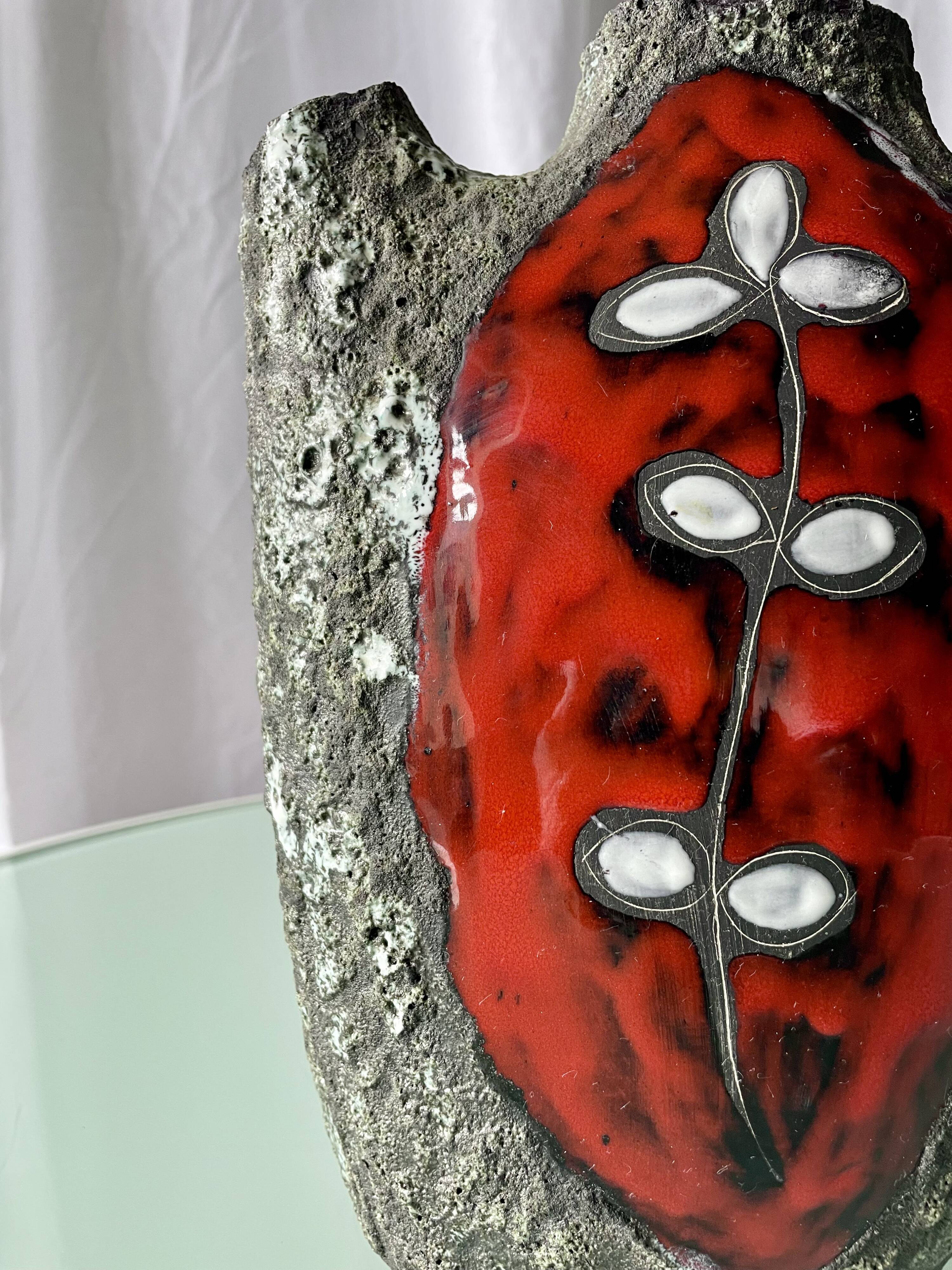 Mid Century Fat Lava 'Pugi' Vase