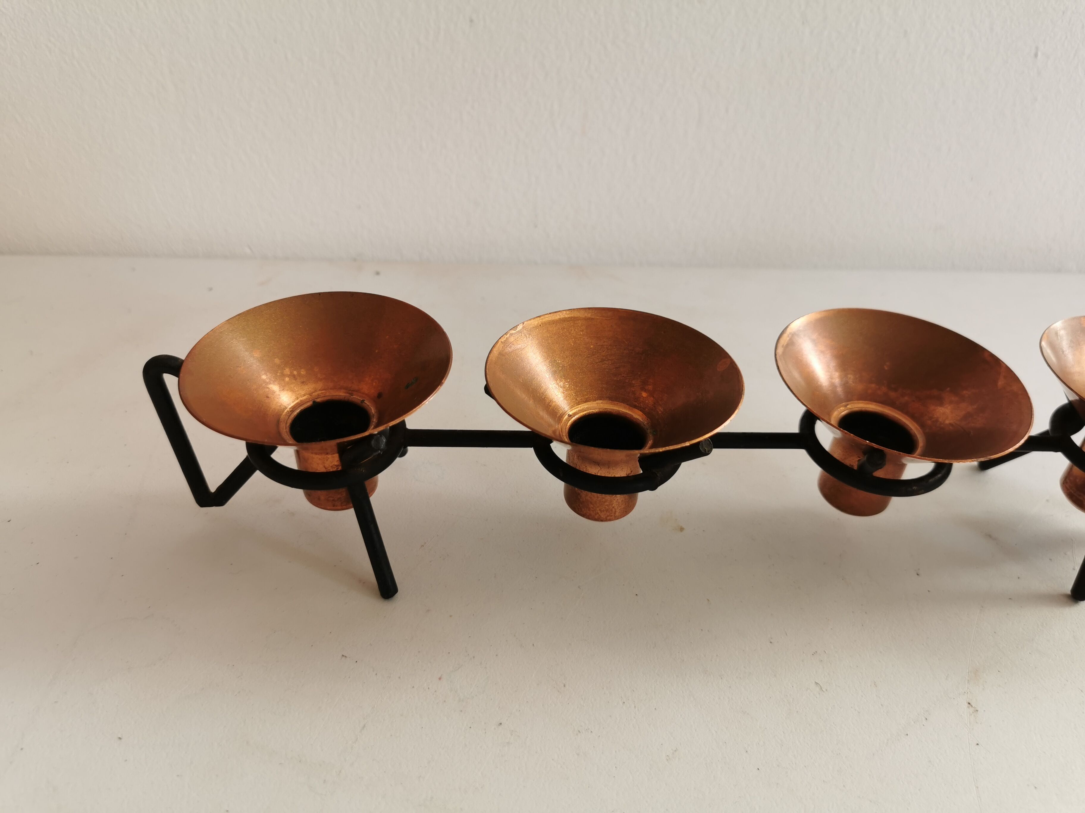 Older Danish designed candlestick, made of cast iron and copper.