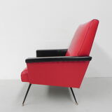 Vintage skai armchair with armrests