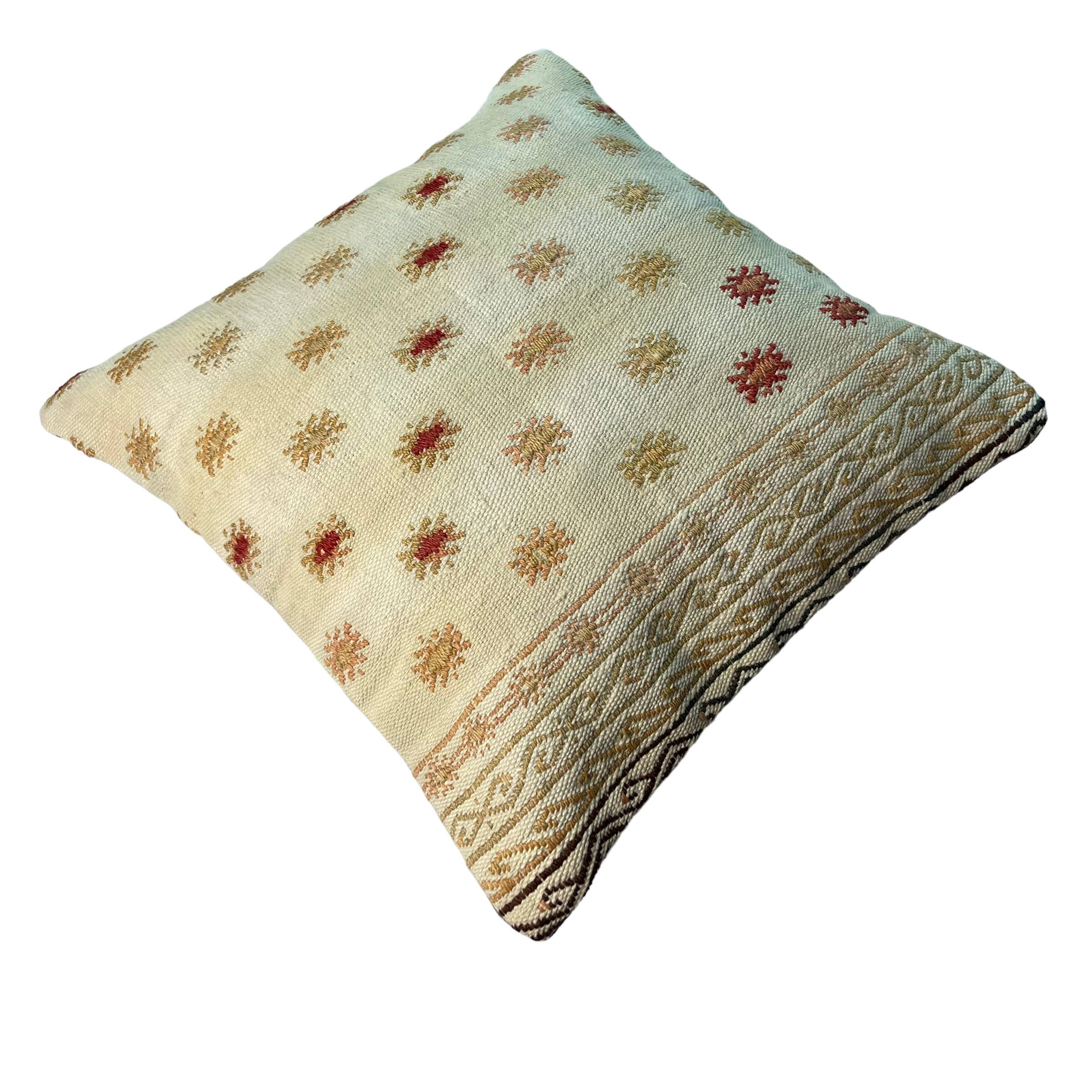 Vintage turkish kilim cushion cover , 45 x 45 cm